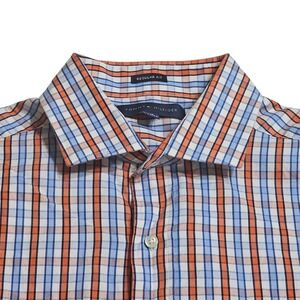 Tommy Hilfiger Dress Shirt 16‎ 34/35 Plaid Regular Fit Long Sleeve Button Down